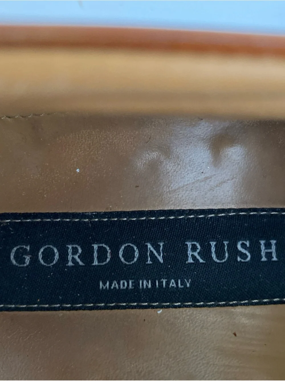 Gordon Rush 3863 Men’s 10 Cognac Brown Apron Toe Derby Made Italy Goodyear Welt